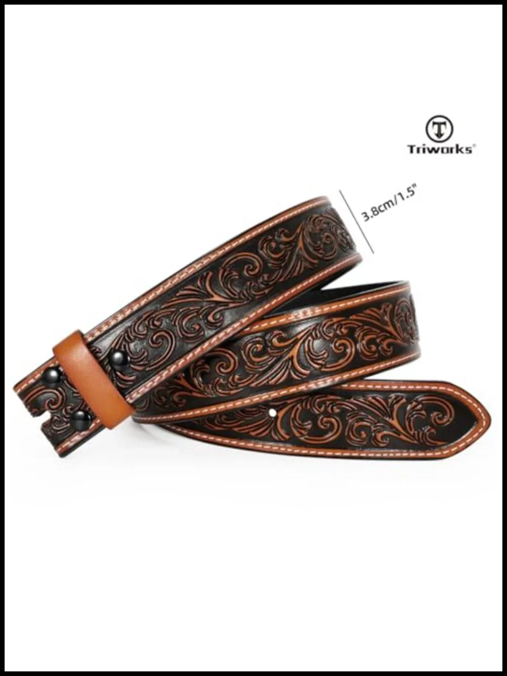 Men's Western Leather Belt Strap Without Buckle 1.5